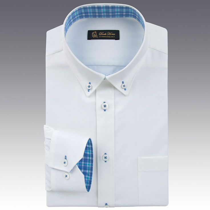 男士藍(lán)色長(zhǎng)袖襯衫A-02效果圖